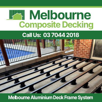 Melbourne aluminium deck frame with adjustable pedestals for composite decking