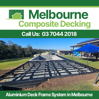 Large aluminium deck frame with adjustable pedestals in Melbourne backyard