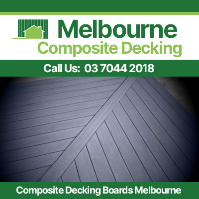 Composite Decking Boards in charcoal grey deck installation in Melbourne